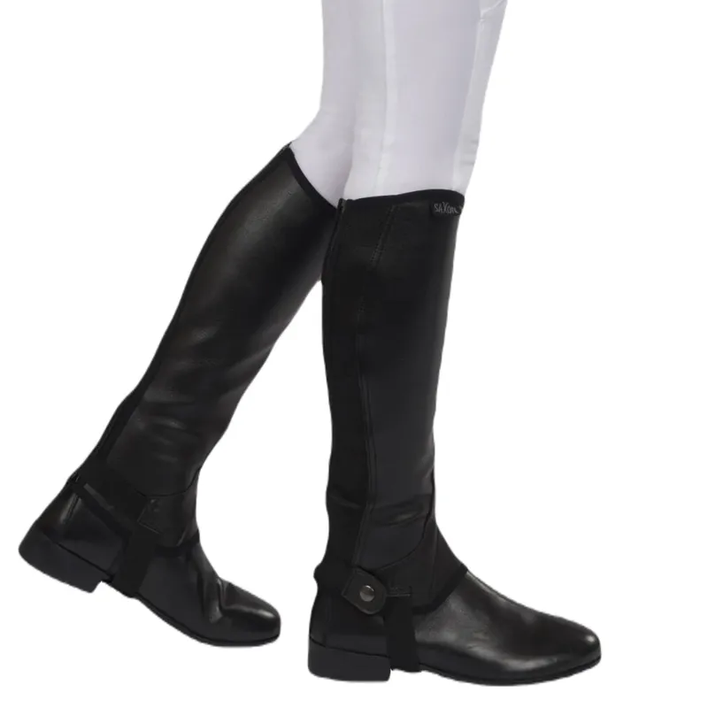 Saxon Equileather Half Chaps - Black