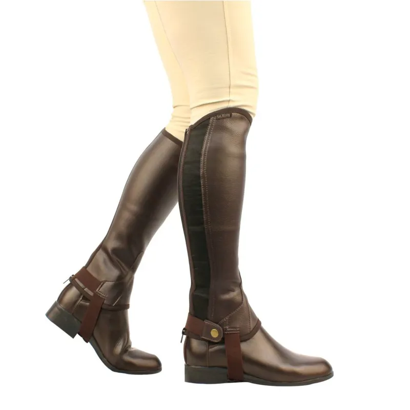 Saxon Equileather Half Chaps - Brown