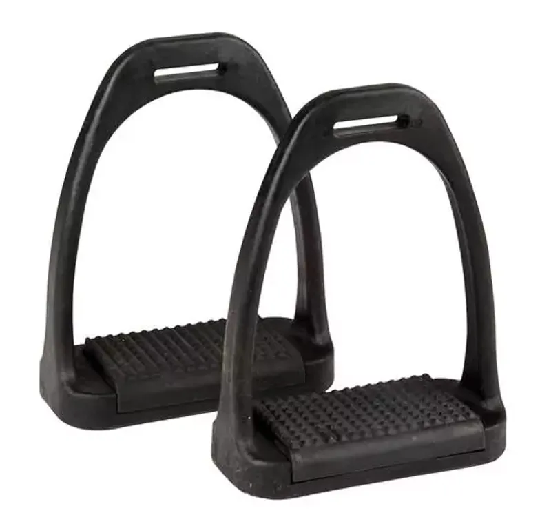 Korsteel Polymer Stirrup Irons With Coloured Treads - Black