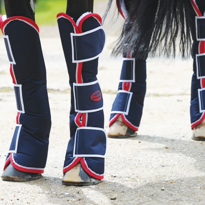 WeatherBeeta Wide Tab Long Travel Boots - Navy/Red/White