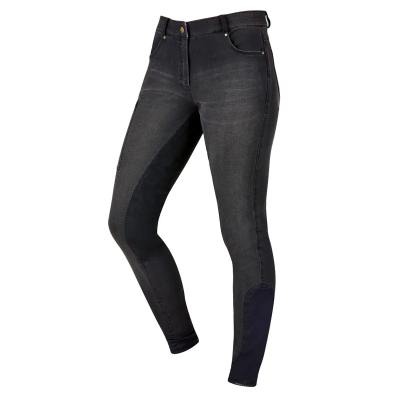 Dublin Ladies Shona Full Suede Seat Denim Breeches - Ash