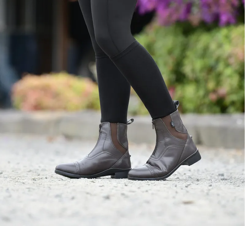 Saxon Syntovia Zip Paddock Boots - Brown-2