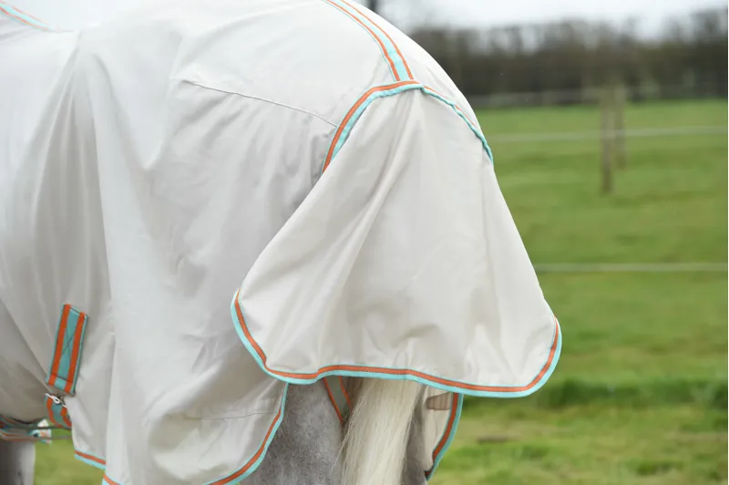 WeatherBeeta ComFiTec Essential Mesh II Combo Neck - Beige/Turquoise/Orange-7