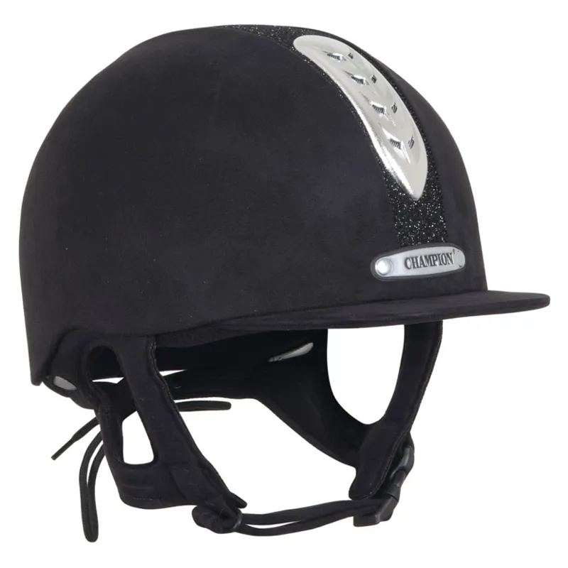 Champion Junior X-Air Dazzle Plus Riding Helmet - Black/Black