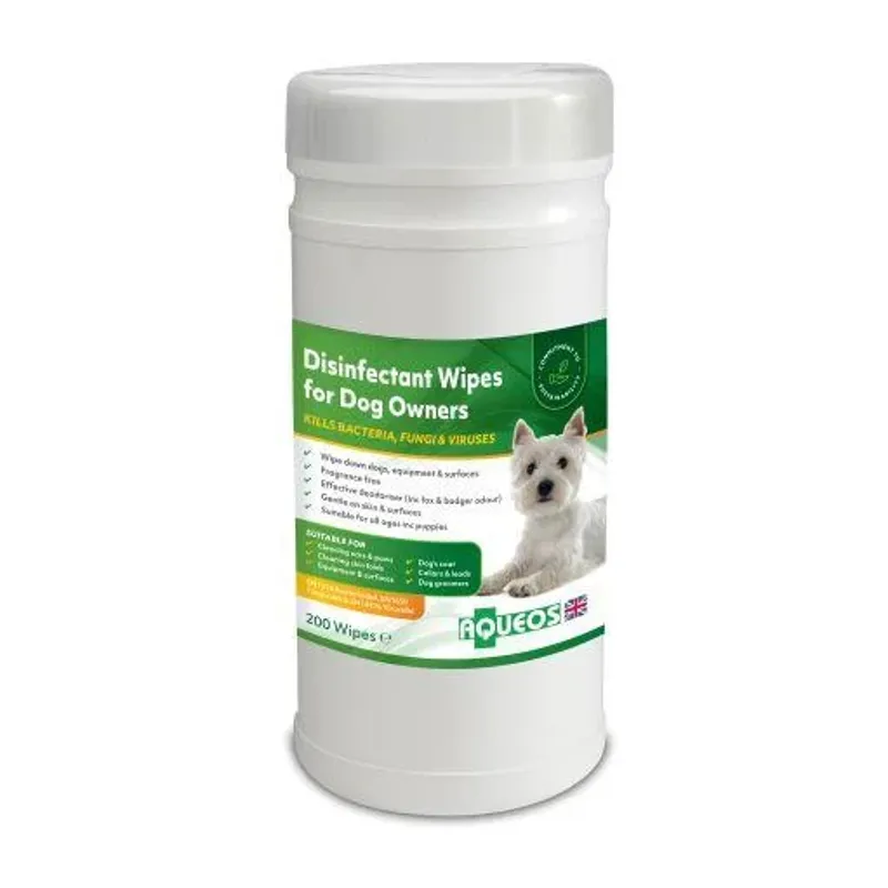 Aqueos Canine Disinfectant Wipes For Dogs And Owners - 200 wipes