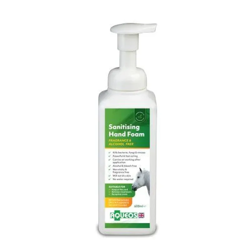 Aqueos Equine Anti-Bacterial Hand Sanitising Foam - 600ml