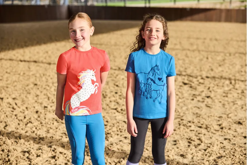 Dublin Children's Tilly Tee - Coral Rainbow Horse-4