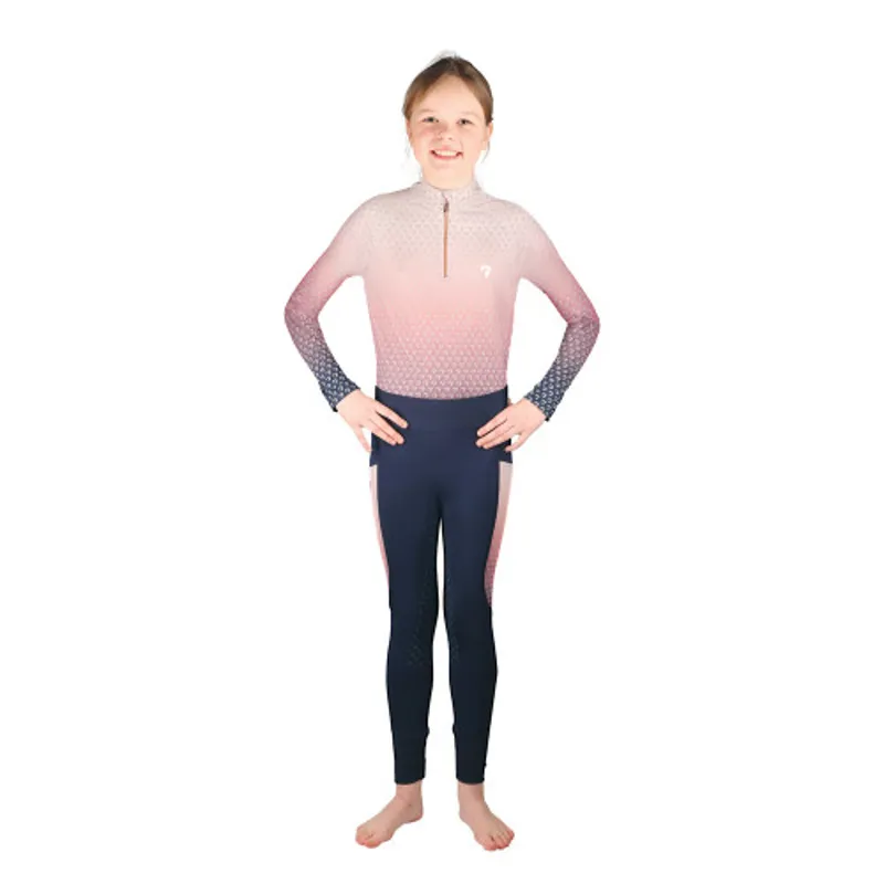 Hy Equestrian Elevate Mizs Ombre Base Layer - Navy/Rose