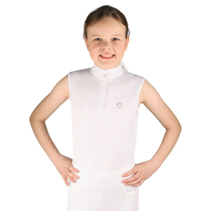 Hy Equestrian Eden Children's Sleeveless Show Shirt - White-1