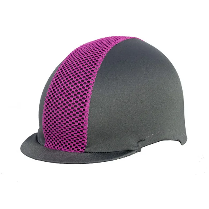 Hy Equestrian Mesh Hat Cover - Grey/Pink