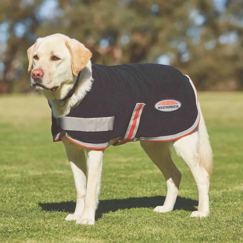 WeatherBeeta ComFiTec Therapy-Tec Fleece Dog Coat - Black/Silver/Red