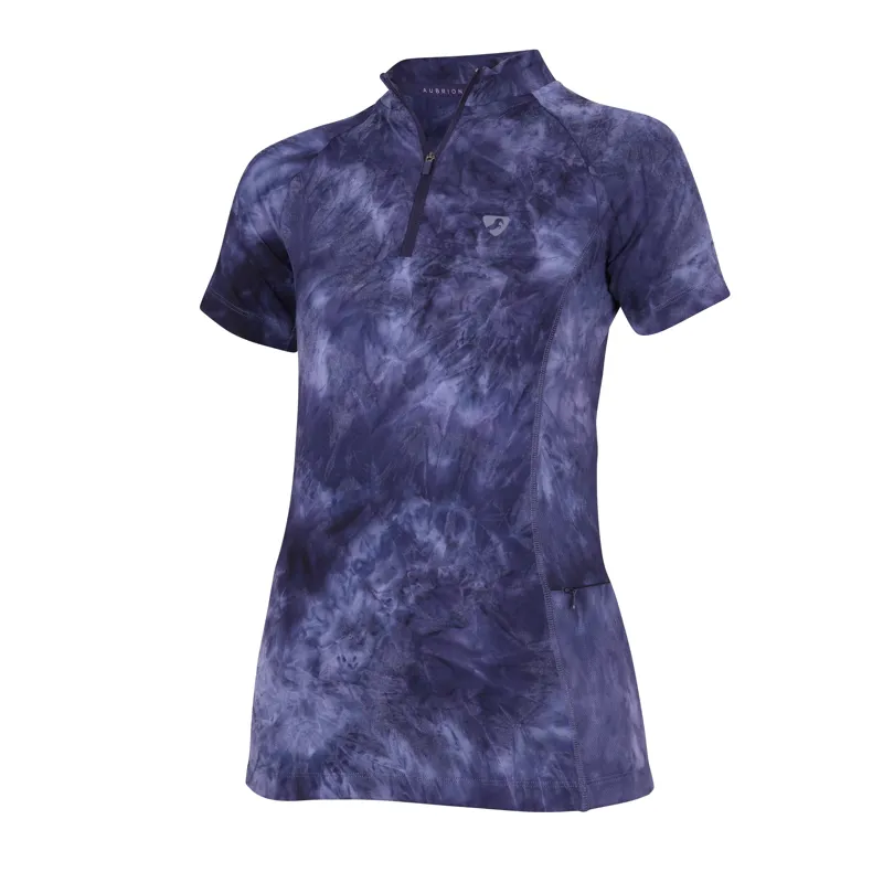 Shires Aubrion Ladies Revive Short Sleeve Base Layer - Navy Tie Dye
