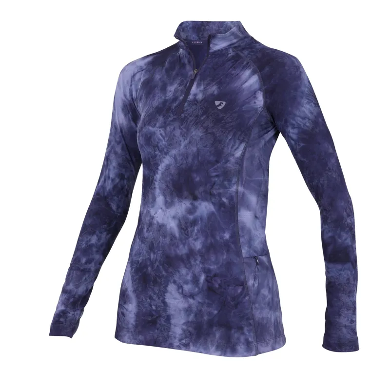 Shires Aubrion Revive Long Sleeve Base Layer - Navy Tie Dye