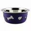 WeatherBeeta Non-Slip Stainless Steel Silicone Dog Bowl - Dark Purple
