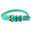 WeatherBeeta Rolled Leather Dog Collar - Teal