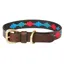 WeatherBeeta Polo Leather Dog Collar - Brown/Emerald/Pink/Blue