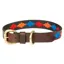 WeatherBeeta Polo Leather Dog Collar - Brown/Red/Orange/Blue