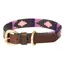 WeatherBeeta Polo Leather Dog Collar - Cowdray Brown/Purple/Purple