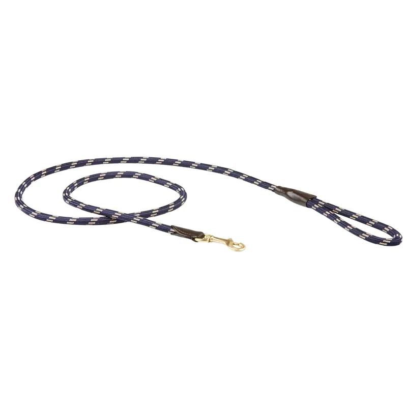 WeatherBeeta Rope Leather Dog Lead - Navy/Brown