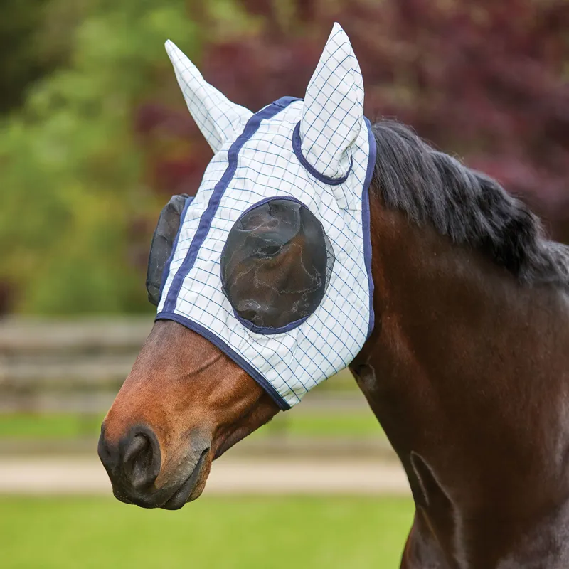 Kool Coat Classic Fly Mask - White/Navy