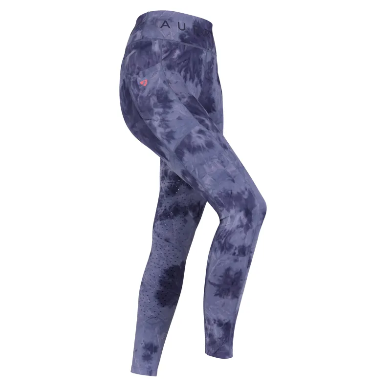Shires Aubrion Non-Stop Riding Tights - Navy Tie Dye