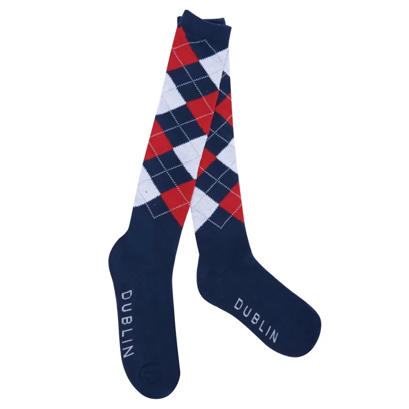 Dublin Argyle Socks - Navy/Red/White