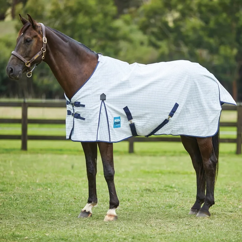 Kool Coat Classic with Surcingles III Standard Neck Rug - White/Navy