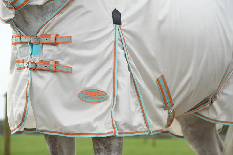 WeatherBeeta ComFiTec Essential Mesh II Combo Neck - Beige/Turquoise/Orange-3