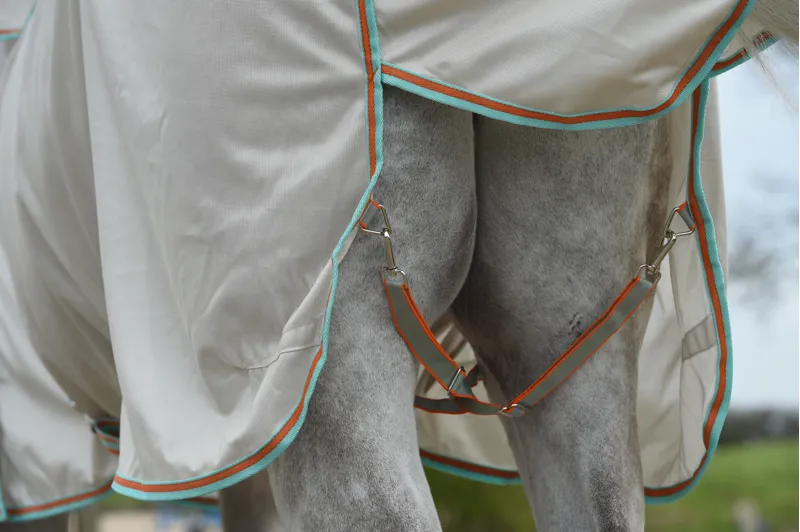 WeatherBeeta ComFiTec Essential Mesh II Combo Neck - Beige/Turquoise/Orange-4