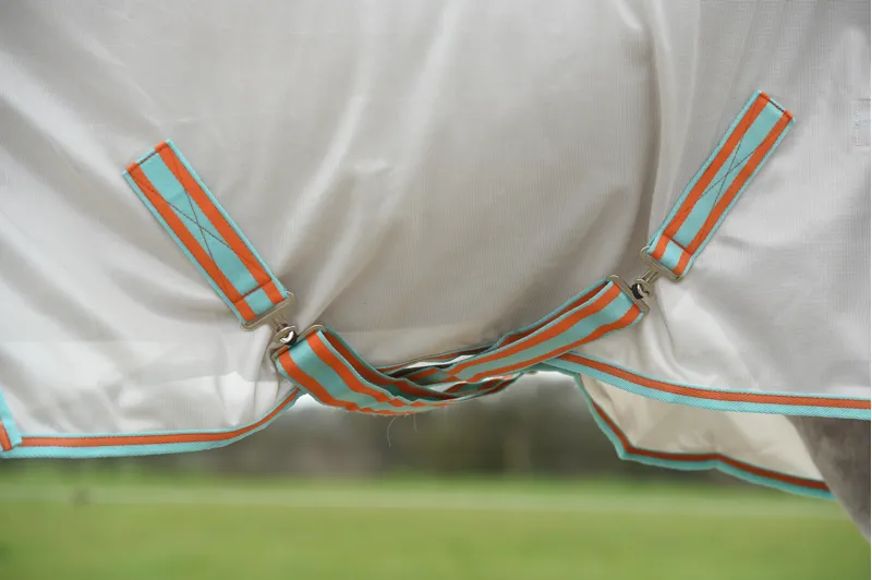 WeatherBeeta ComFiTec Essential Mesh II Combo Neck - Beige/Turquoise/Orange-6