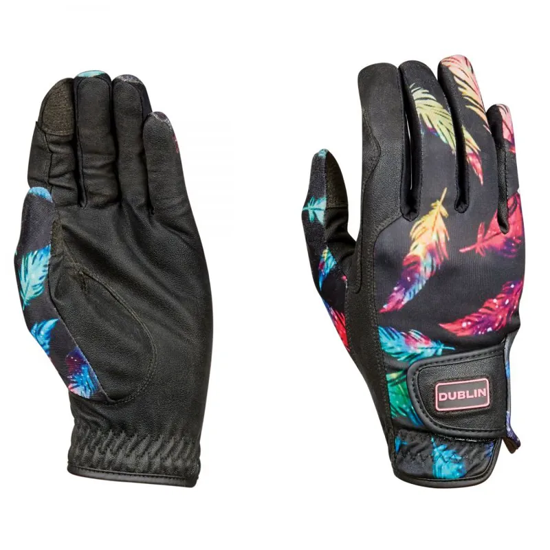 Dublin Print Riding Gloves - Feather Print