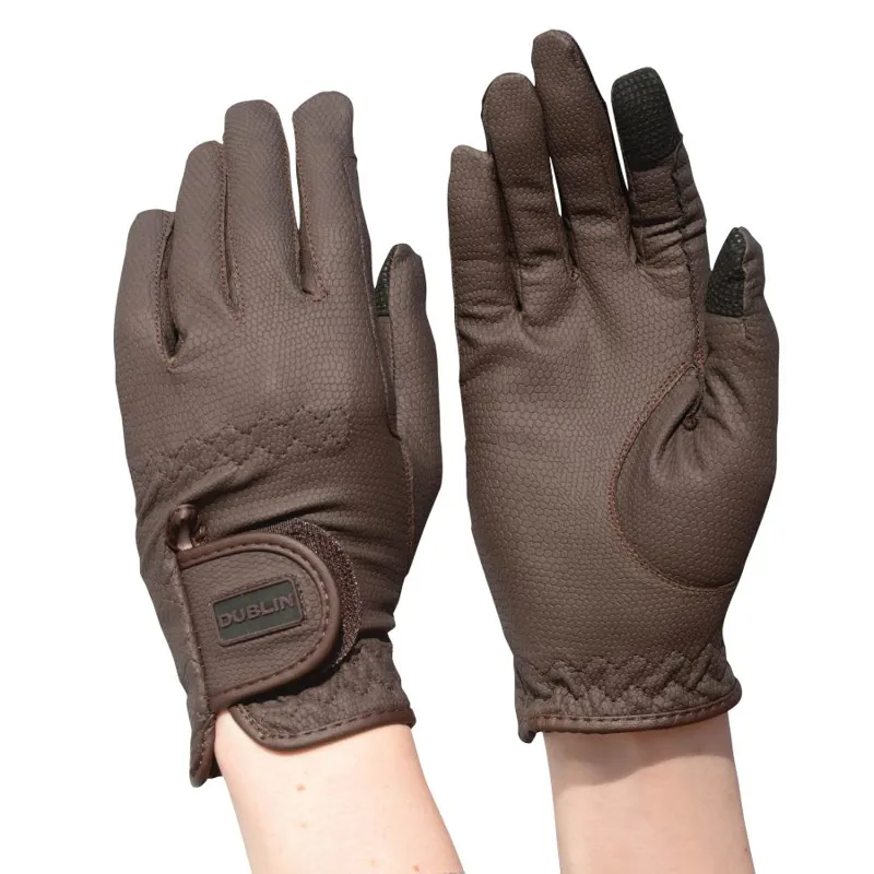Dublin Everyday Touch Screen Compatible Riding Gloves - Brown