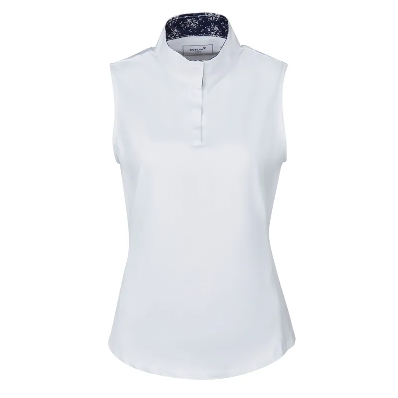 Dublin Ladies Ria Sleeveless Competition Shirt - White/Navy