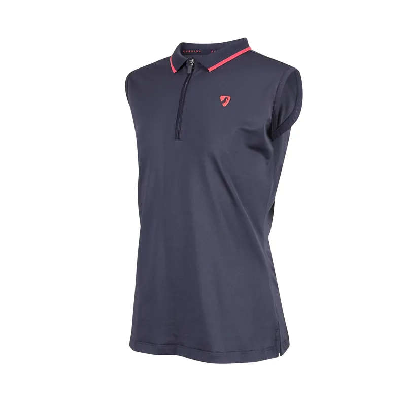 Shires Aubrion Children's Poise Sleeveless Tech Polo - Navy