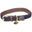 WeatherBeeta Leather Plaited Dog Collar - Brown/Navy