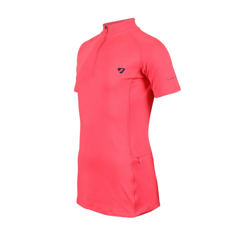 Shires Aubrion Children's Revive Short Sleeve Base Layer - Coral