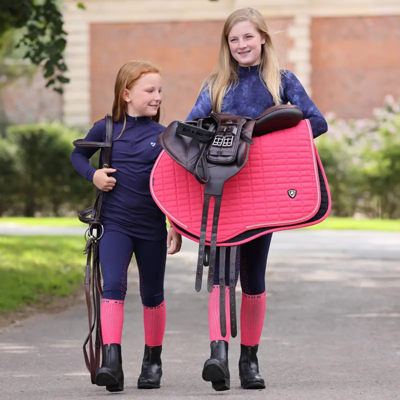 Shires Aubrion Children's Revive Long Sleeve Base Layer - Navy-2