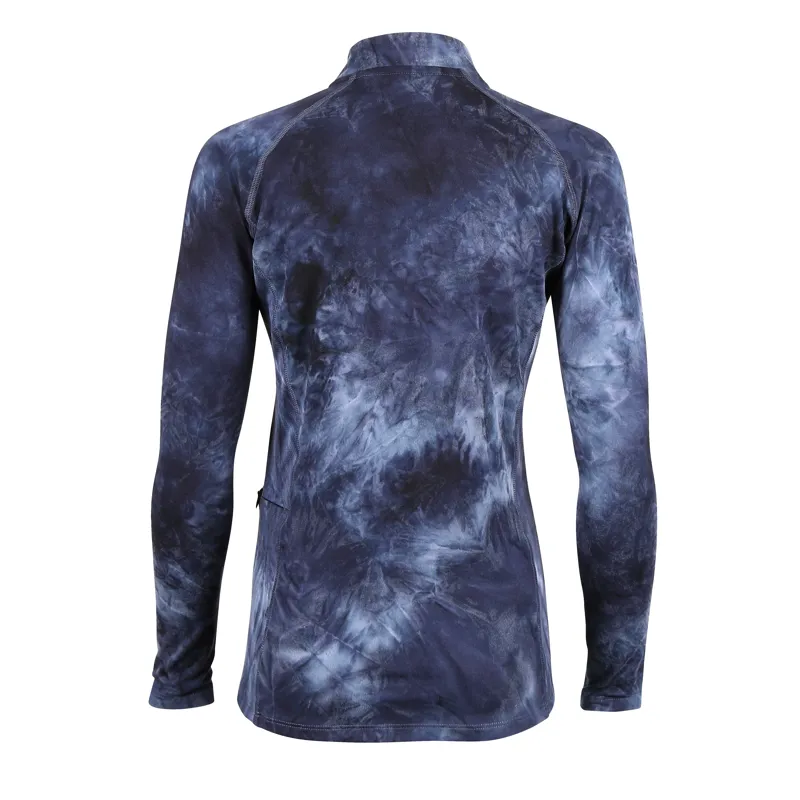 Shires Aubrion Children's Revive Long Sleeve Base Layer - Navy Tie Dye-1