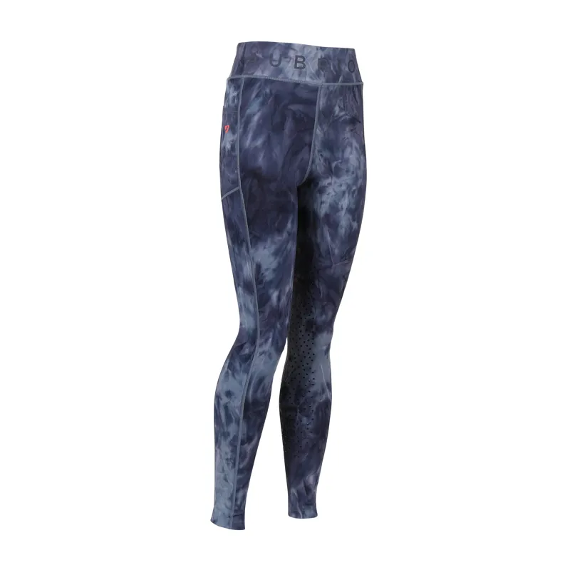 Shires Aubrion Children's Non-Stop Riding Tights - Navy Tie Dye-1