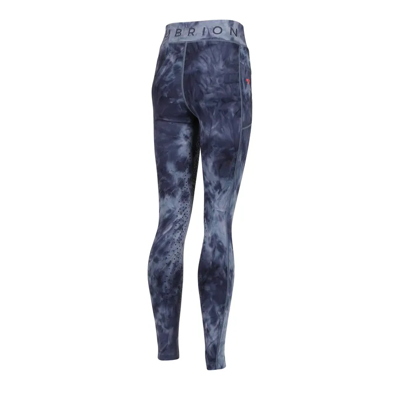 Shires Aubrion Children's Non-Stop Riding Tights - Navy Tie Dye-2