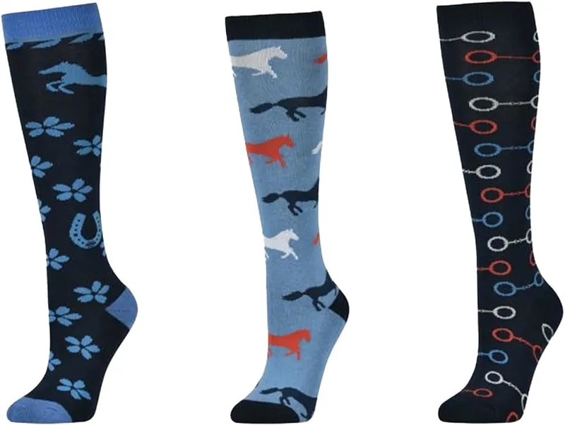 Dublin Socks 3 Pack - Ink Flowers