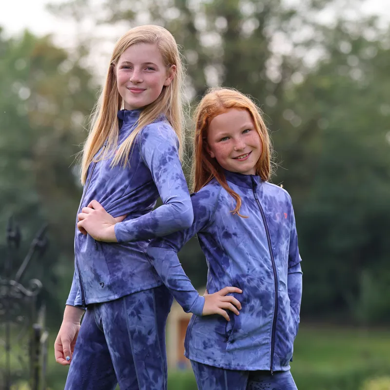 Shires Aubrion Children's Non-Stop Jacket - Navy Tie Dye-1