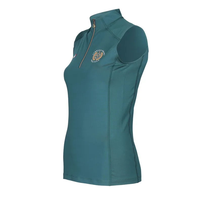 Shires Aubrion Team Sleeveless Base Layer - Green-1