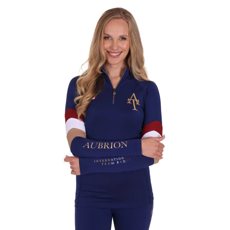 Shires Aubrion Team Long Sleeve Base Layer - Navy-4