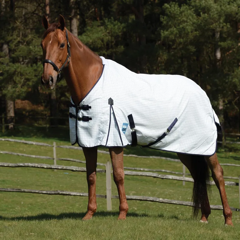Kool Coat Classic with Surcingles III Standard Neck Rug - White/Navy-1