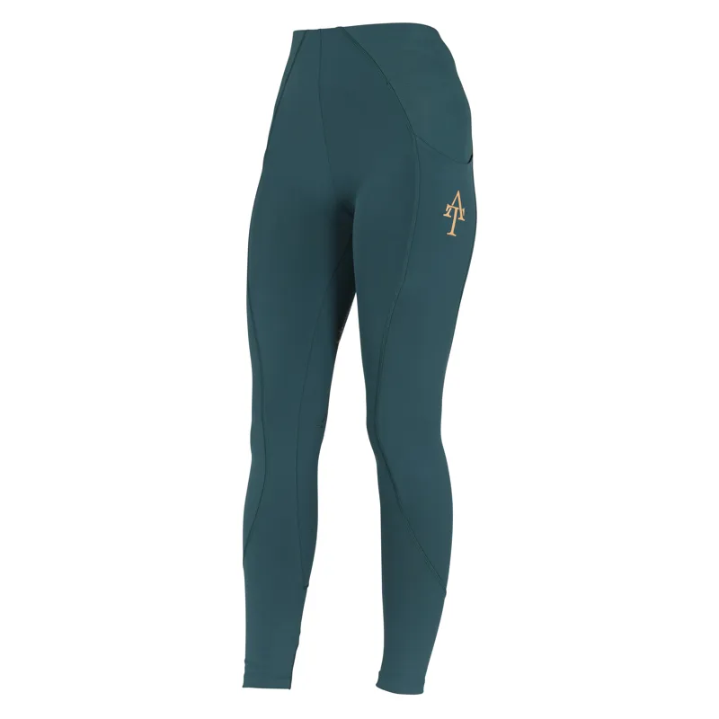 Shires Aubrion Team Riding Tights - Green-2