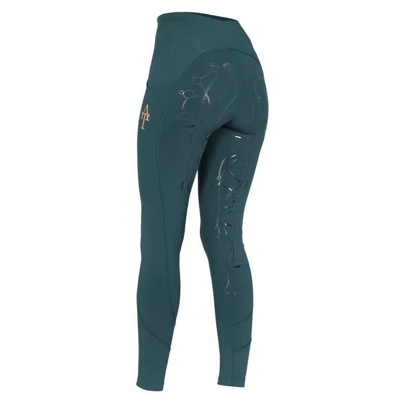 Shires Aubrion Team Riding Tights - Green-3