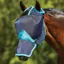 WeatherBeeta ComFiTec Deluxe Fine Mesh Fly Mask with Nose - Navy/Turquoise