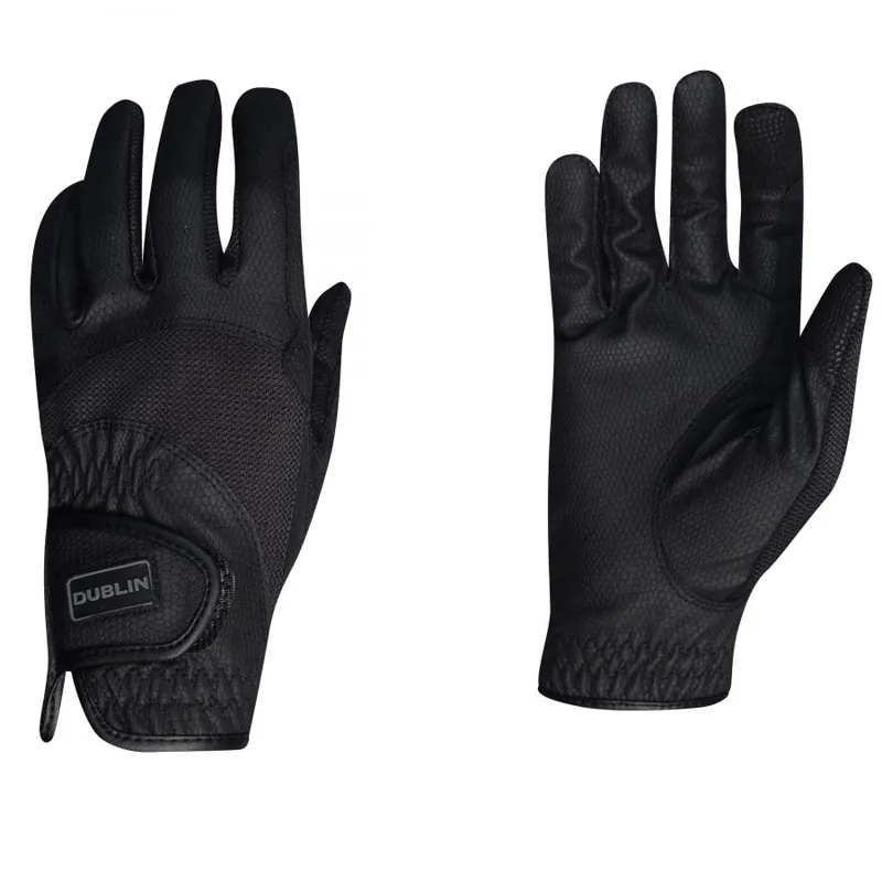 Dublin Mesh Panel Riding Gloves - Black