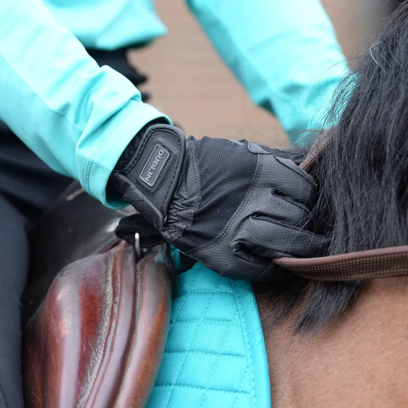 Dublin Mesh Panel Riding Gloves - Black-4